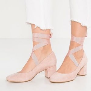 Aldo wunderly light pink blush ribbon pumps size 8
